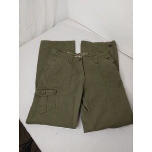 Wide Leg Cotton Cargo Combat Casual Trousers Flare Women's Pant L Temster‎